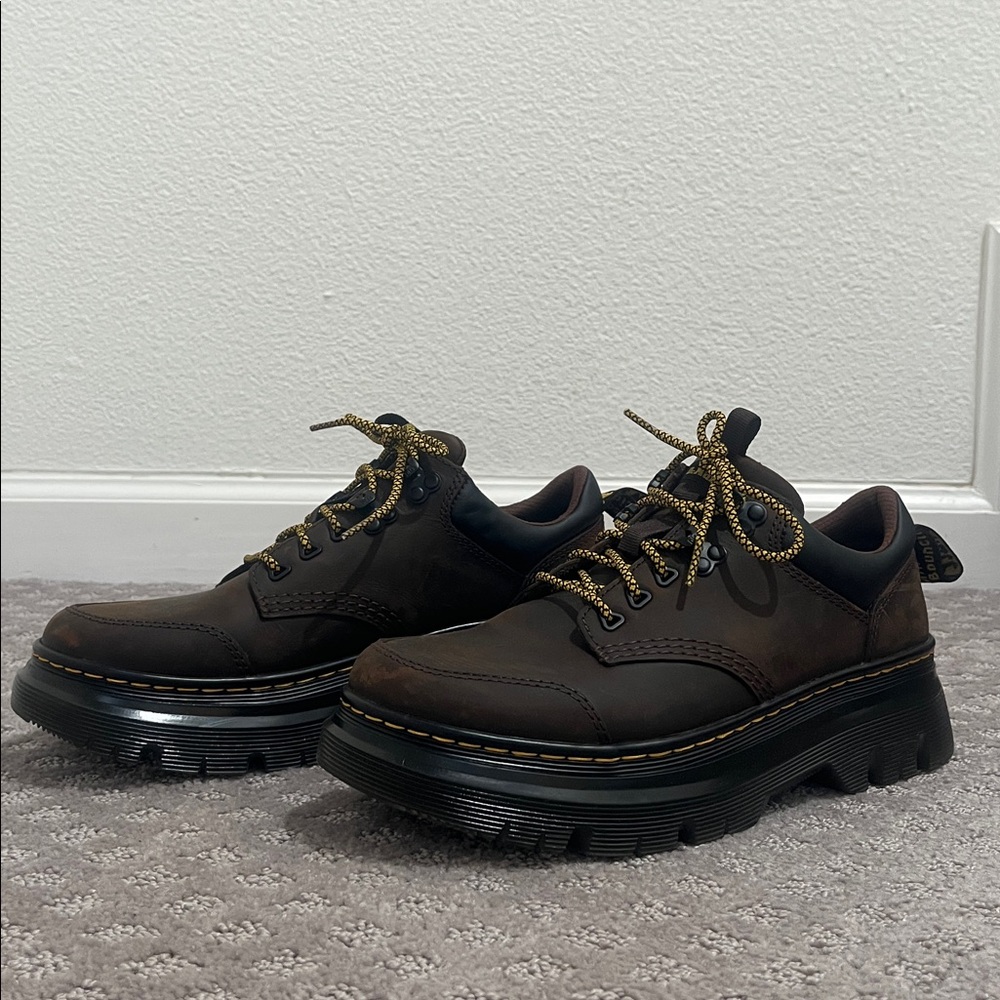 Doc Marten Brown Leather Platform Shoes